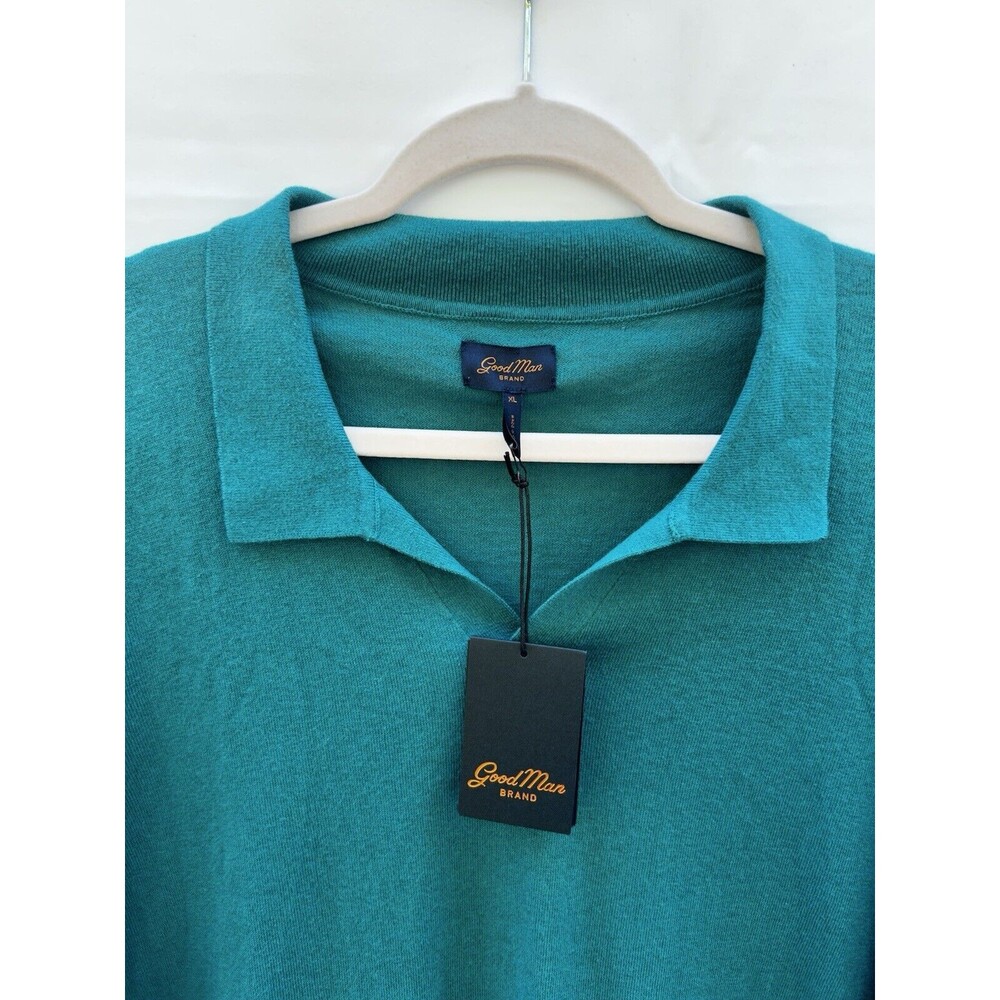 Good Man Brand NWT Knit Short Sleeve Polo Shirt Size XL Sea Green Cotton Blend